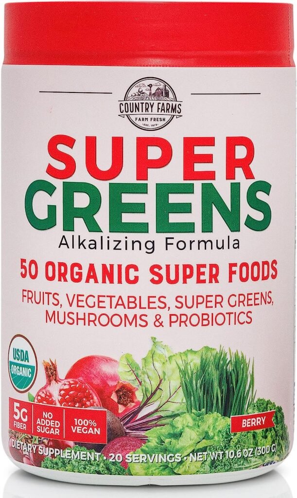 Country Farms Super Green Drink, Berry Flavor, 10.6 Ounce