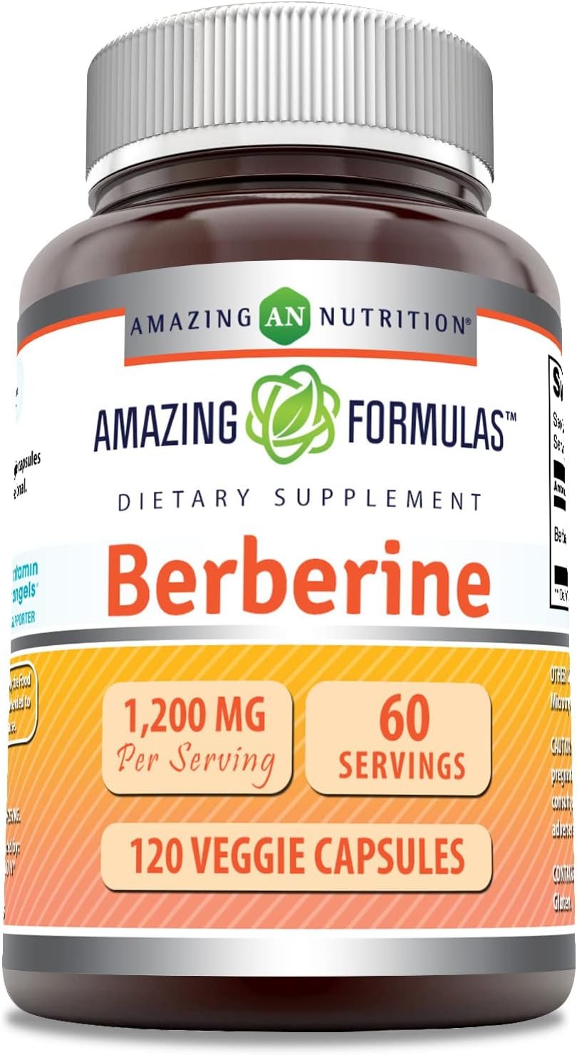 Amazing Formulas Berberine 1200 mg Per Serving 120 Veggie Capsules Supplement Review