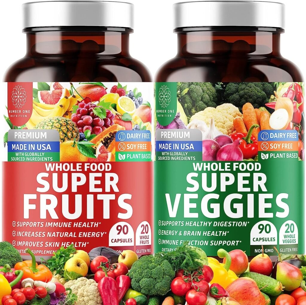 N1N Premium Super Fruits  Veggies Supplement, 180 Caps, Whole Food  Natural Superfood for Women, Men  Kids - Packed with Aloe Vera, Vitamins  Minerals, Better Than Multivitamins, 100% Vegan