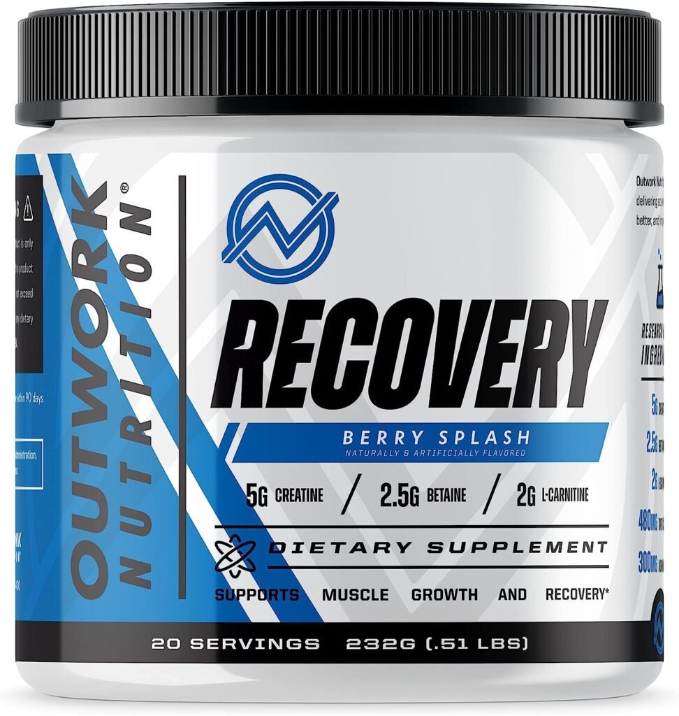Outwork Nutrition Recovery Supplement - Post Workout Recovery Drink  Muscle Builder - Backed by Science (240 Grams) (Berry Splash, 8.46)