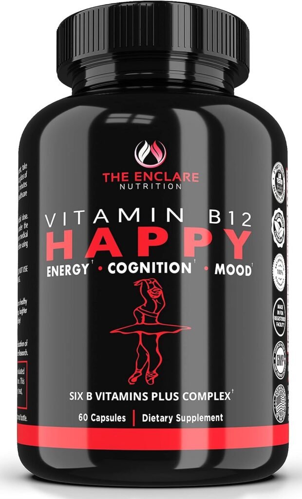 Vitamin B12 - B Complex Vitamins Supplement for Energy Metabolism, Nervous System Support, Brain, Heart, Tissue Health with Vitamin C, B1, B2, B3, B5, B6, B7, B8, B9, B-12, Vegan Max Strength (1)